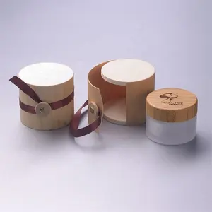 Cosmetic Eco Friendly 100% Cream Jar Paper Wooden Box Outer Pack