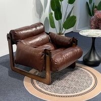 Fauteuil d'appoint en tissu imprimé style bohème, structure en bois massif, rembourré, pour salon