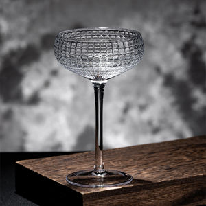 Copa de Champán de Cristal con Relieve de Cuadrícula Vintage, Copa de Cóctel de Boca Ancha, Platillo para <span class=keywords><strong>Martini</strong></span>, para Bodas, Bares y Fiestas - Product Image 4