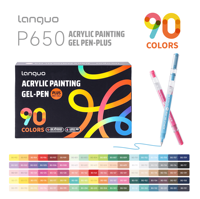 Ensemble de stylos à encre gel en plastique multi-tailles, 1,0 mm, pointes assorties, écriture fluide, professionnel, pour le travail, 90 couleurs, stylos acryliques pour journal