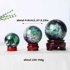 High Quality Natural Healing Polished <b>Crystal</b> Feather Fluorite Sphere <b>Ball</b> for Home Decor - Product Image 5