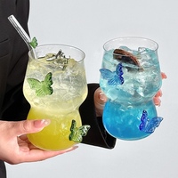 INS Butterfly Dudu Glass Summer Water Cup, Exquisite Home Cup, Wijnglas, Fruittheekopje