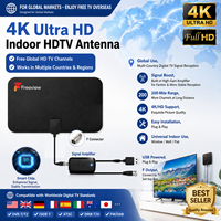 Antenne HDTV intérieure amplifiée 4K 1080P, alimentée par USB, 35dBi, câble de 3,5 m, chaînes gratuites, sans frais mensuels, plug and play, portée de 200 milles