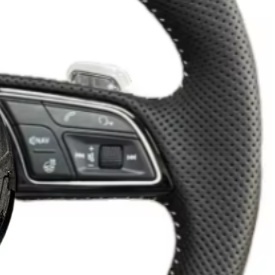 Volante personalizado RS Volant Lenkrad de cuero medio perforado inferior plano para <span class=keywords><strong>Audi</strong></span> A3 A4 B7 A6 C7 R8 <span class=keywords><strong>RS3</strong></span> A7 RS5 RS6 A8 Q5 Q8 - Product Image 4