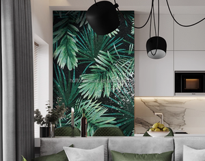 ภาพจิตรกรรมฝาผนังโมเสกแก้วลายต้นไม้สีเขียวสำหรับโรงแรมวิลล่าสระว่ายน้ำคุณภาพสูงตกแต่งผนังและพื้น - Product Image 6