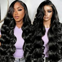 Pelucas de Cabello Humano de Alta Calidad con Frente de Encaje sin Pegamento, Densidad del 250%, Ondas Naturales, Pelucas Brasileñas de Cabello Humano con Frente de Encaje 13x4
