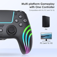 Gamepad RGB para PS4 Joystick 3D Hall Rocker Controlador inalámbrico Consola de juegos