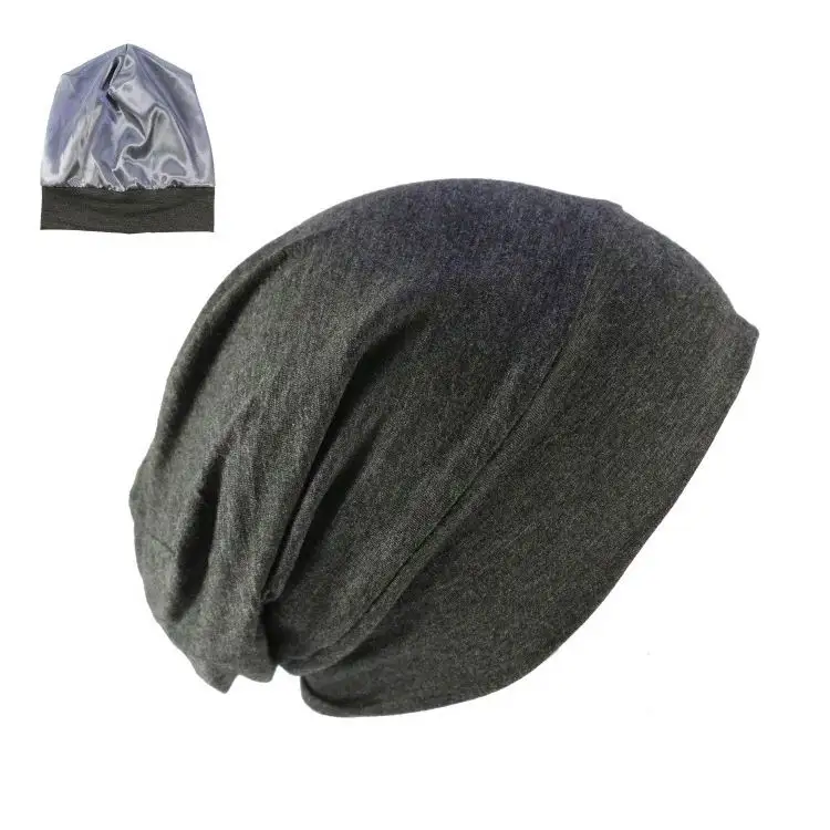 Durable Elasticity Spandex Fabric Women Silk Satin Lined Slap Sleeping Caps Chemo Bonnets Hat for Curly Hair