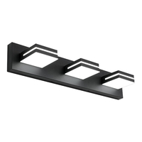Applique murale carrée moderne à 3 lumières LED pour miroir, en fer, à intensité variable, pour intérieur