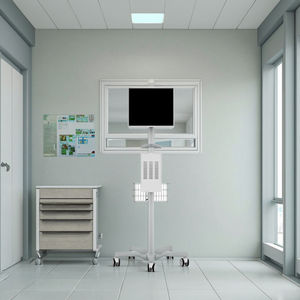 Chariot de dispositif médical de conception industrielle moderne en Chine avec support de roue IV en alliage d'aluminium à hauteur fixe pour tablette <span class=keywords><strong>iPad</strong></span> dans les hôpitaux - Product Image 5