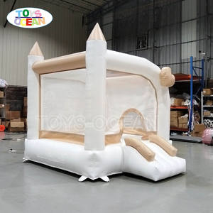 Château <span class=keywords><strong>gonflable</strong></span> commercial blanc pour enfants, équipement de jeu souple, trampoline - Product Image 2