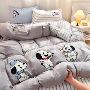 Juego de Ropa de <span class=keywords><strong>Cama</strong></span> <span class=keywords><strong>Infantil</strong></span> de Invierno Personalizado, Grueso, de Algodón de Doble Hilo, con Bordado de Dibujos Animados, 600 Hilos, Sábana, Funda de Edredón - Product Image 5