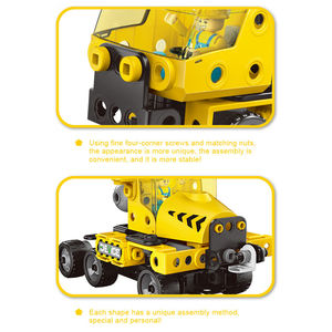 ชุดของเล่นประกอบเอง 193 ชิ้น 6-in-1 รถก่อสร้างในเมือง ของเล่นเด็กแบบไฟฟ้า STEM รถบรรทุกก่อสร้างเมือง ตัวต่อบล็อกสำหรับเด็ก - Product Image 3
