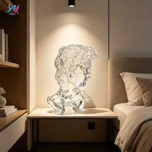 Statue <span class=keywords><strong>de</strong></span> David en résine transparente écologique, sculpture 3D en fibre <span class=keywords><strong>de</strong></span> verre, gravure 5D, buste célèbre en Lucite, pour <span class=keywords><strong>jardin</strong></span> extérieur - Product Image 2