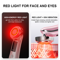 Appareil de massage facial EMS, masseur facial à lumière rouge, 3 modes, nettoyage en profondeur ionique et vibration chaude importée