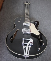 Weifang Rebon 6 String Hollow Body Electric Guitar in Black Colour