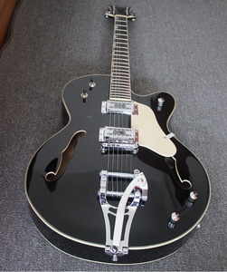 Guitarra Eléctrica de Cuerpo Hueco de 6 Cuerdas Weifang Rebon en Color Negro - Product Image 3