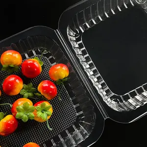Factory Supply Custom Plastic PLA Food Clamshell Container Clear Plastic Packaging Disposable Take Away For Bakery Fruit