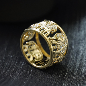 Aazuo Fine Jewelry 18K Solid Yellow Gold Natural Diamonds Certified Fashion Vintage Ring <b>Gift</b> Woman's High-end Banquet Party - Product Image 2