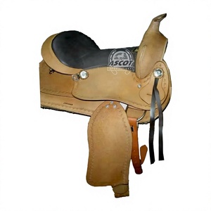 Nueva silla de montar Western de cuero genuino para equitación, venta al por mayor - Product Image 1