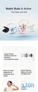 Écouteurs sans fil Xiaomi <span class=keywords><strong>Redmi</strong></span> <span class=keywords><strong>Buds</strong></span> 6 Active, autonomie de 30 heures, écouteurs sportifs intra-auriculaires pour la musique - Product Image 3