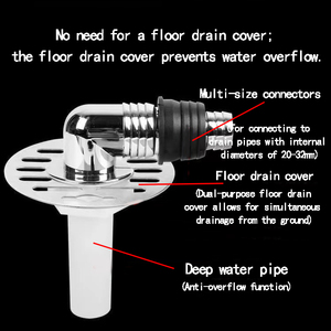 Juego de cubiertas de drenaje antiobstrucción de 4 pulgadas con conector de <span class=keywords><strong>codo</strong></span> a prueba de herrumbre Fácil instalación para drenaje de piso y lavadora - Product Image 2
