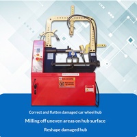Machine de réparation de jantes de voiture OLIVER Rouge pour le façonnage et la correction des déformations des roues en alliage d'aluminium par découpe au couteau