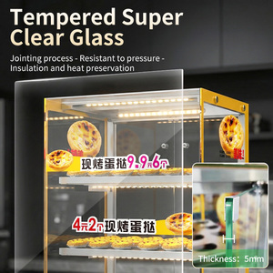 Vitrina Calefactada de Múltiples Niveles con Iluminación para Mantener Calientes las Tartas de Huevo en una Panadería. - Product Image 5