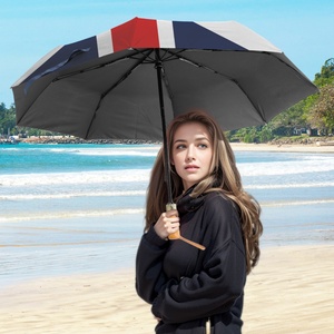 Patriotic Style Modern Blue National UK Flag Printed Straight Folding <b>Umbrella</b> for Sports Events Travel Daily Use Business Gifts - Product Image 3