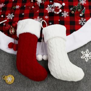 <span class=keywords><strong>Bas</strong></span> de Noël tricotés classiques 2 pièces en boîte, adaptés aux vacances en famille, cadeaux et décorations de fête de Noël - Product Image 6