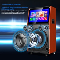 Haut-parleur de karaoké portable en bois pour l'extérieur, système audio KTV tout-en-un avec microphone sans fil, puissance de sortie 5.3 500-800W
