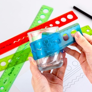 Règles souples colorées de 12 pouces, règles transparentes en plastique souple et pliable, incassables, adaptées à l'école, à la maison et au bureau - Product Image 1