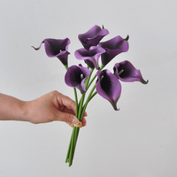 LA-3389 Fleurs artificielles en PU imitation, double tête, double pétale, Calla Lily, pour décoration de mariage moderne européenne