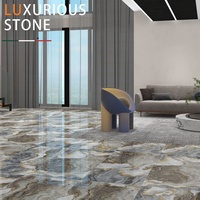 Carrelage Céramique Luxe Effet Pierre Brillant Motif Zèbre Fluide Sur Mesure 600x1200mm Poli Antidérapant Résistant à l'Usure pour Entrepôt et Hall