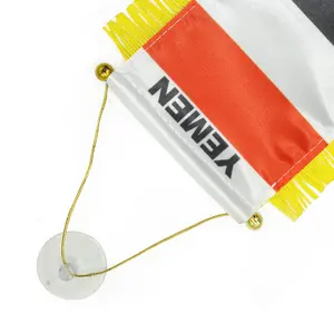 Wholesale Custom Any Logo Double Layer Yemen Football Club Pennant Exchange Yemen Car Mirror Covers Flags Mirror Flag