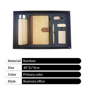 Ensemble cadeau en bambou pour entreprise, comprenant un carnet, un stylo et une bouteille, vente en gros - Product Image 2