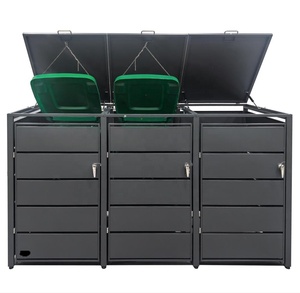 <span class=keywords><strong>Abri</strong></span> <span class=keywords><strong>pour</strong></span> poubelle à roulettes en acier métallique à double porte, <span class=keywords><strong>pour</strong></span> extérieur, jardin, poubelle, parc, <span class=keywords><strong>poubelles</strong></span> de parc - Product Image 2