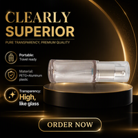 Flacon cosmétique transparent en PETG avec pompe, conteneur pour lotion, impression personnalisée