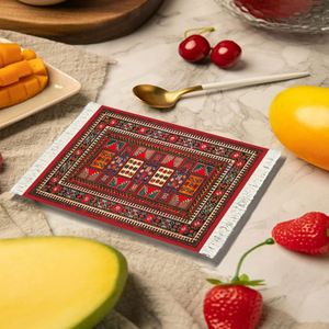 Ensemble de 4 dessous-de-verre en tissu tapis, design oriental, en caoutchouc 3mm, écologiques - Product Image 4