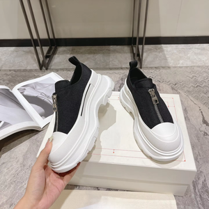 Chaussures de skate décontractées de créateur avec nouvelles semelles compensées en cuir blanc pour le printemps et l'automne - Product Image 3