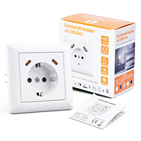 Protection enfant, prise Schuko, installation encastrée, simple ou double, prise murale USB, IP20 pour usage intérieur
