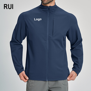 RUIQUWIN Men's Lightweight <b>Waterproof</b> Windproof Breathable Eco Friendly Sporty Casual <b>Jacket</b> Stand Collar for Summer Gym Fitness - Product Image 1