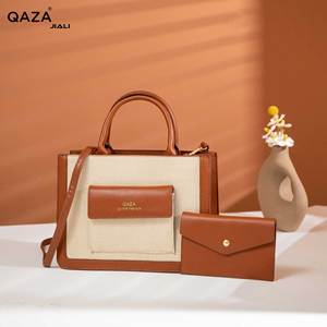QAZA <span class=keywords><strong>Jiali</strong></span> 2024 Custom OEM Mujeres Bolsos de moda Bolso de mano Asa superior Satchel Monedero 2 en 1Set - Product Image 1