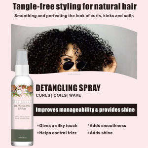 Champú en Spray <span class=keywords><strong>para</strong></span> el Cuidado del Cabello con Aceite de Coco Orgánico de Marca Privada, Antiencrespamiento, Hidratante, Definidor <span class=keywords><strong>para</strong></span> Cabello Seco, Rizado <span class=keywords><strong>y</strong></span> Encrespado, MOQ - Product Image 4