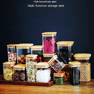 Gran oferta, tarro <span class=keywords><strong>de</strong></span> almacenamiento <span class=keywords><strong>de</strong></span> alimentos <span class=keywords><strong>de</strong></span> vidrio cuadrado <span class=keywords><strong>de</strong></span> cocina <span class=keywords><strong>de</strong></span> boca ancha <span class=keywords><strong>de</strong></span> borosilicato alto, tarros <span class=keywords><strong>de</strong></span> almacenamiento <span class=keywords><strong>de</strong></span> té <span class=keywords><strong>de</strong></span> <span class=keywords><strong>cereales</strong></span>, contenedor con tapa <span class=keywords><strong>de</strong></span> Bambú - Product Image 3