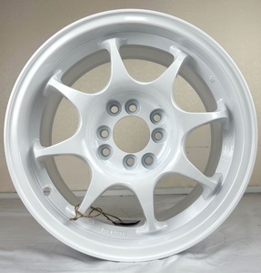 Jantes en alliage de voiture de <span class=keywords><strong>15</strong></span> <span class=keywords><strong>pouces</strong></span> 8*100/8*114.3, jantes en fonte blanches avec finition fraisée pour Honda Jazz Fit Yaris Swift <span class=keywords><strong>Polo</strong></span> Vios - Product Image 1