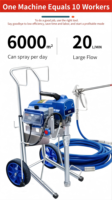Nouveau pulvérisateur de peinture sans air portable sur chariot, pulvérisateur de peinture au latex avec pistolet et tuyau pour la décoration de bâtiments