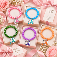 Bracelet Ruban de Sensibilisation aux Maladies : Cancer du Sein, Paralysie Cérébrale, Fibromyalgie, Maladie d'Alzheimer, Multiple Sclérose - Bijoux Ruban