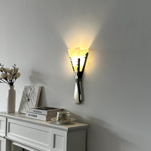 Lampe murale en marbre espagnol vintage Maison Domin, LED E26, lumière chaude, pour chambre à coucher, salon, hôtel, décoration - Product Image 1