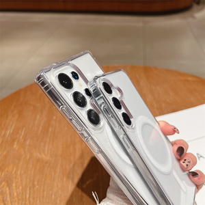 เคสโทรศัพท์ค่าแม่เหล็กสำหรับ <span class=keywords><strong>Samsung</strong></span> Galaxy S26 S23 S24 S25 S22พิเศษ <span class=keywords><strong>S21</strong></span> <span class=keywords><strong>FE</strong></span> A55 A35ใสอะคริลิคบันกระแทกแบบบาง - Product Image 4